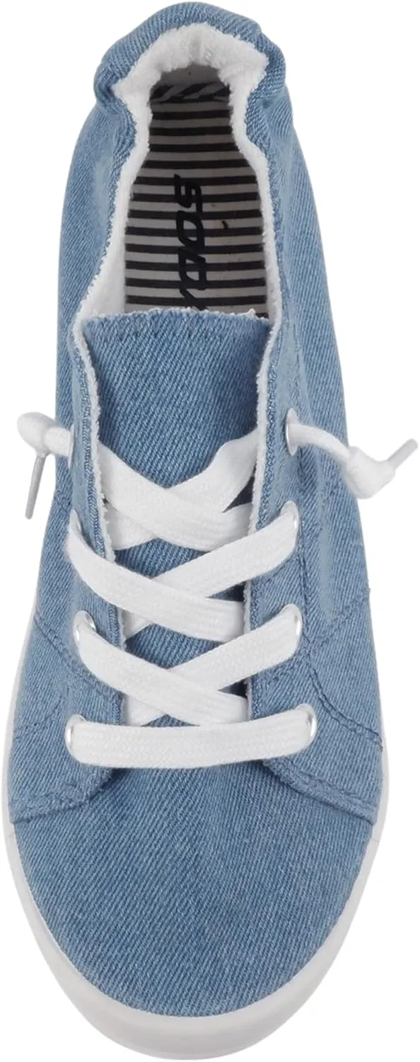 Soda Flat Women Shoes Linen Canvas Slip On Sneakers Lace Up Style Loafers Zig-S