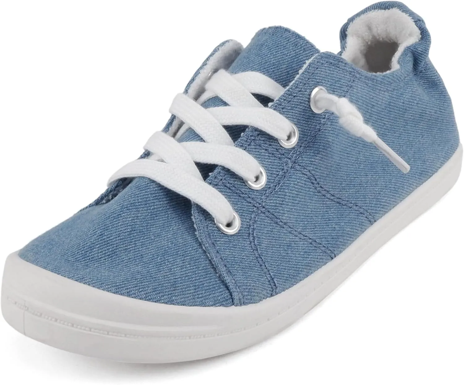 Soda Flat Women Shoes Linen Canvas Slip On Sneakers Lace Up Style Loafers Zig-S