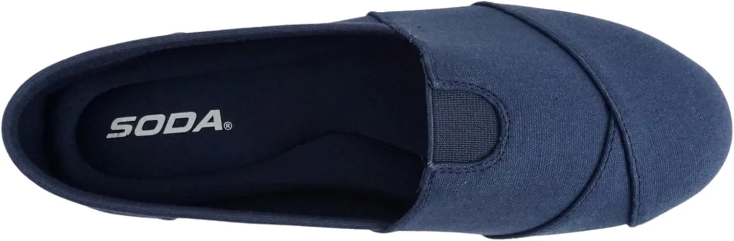 Soda Shoes Women's Obji Round Toe Casual Flat with Padded Insole