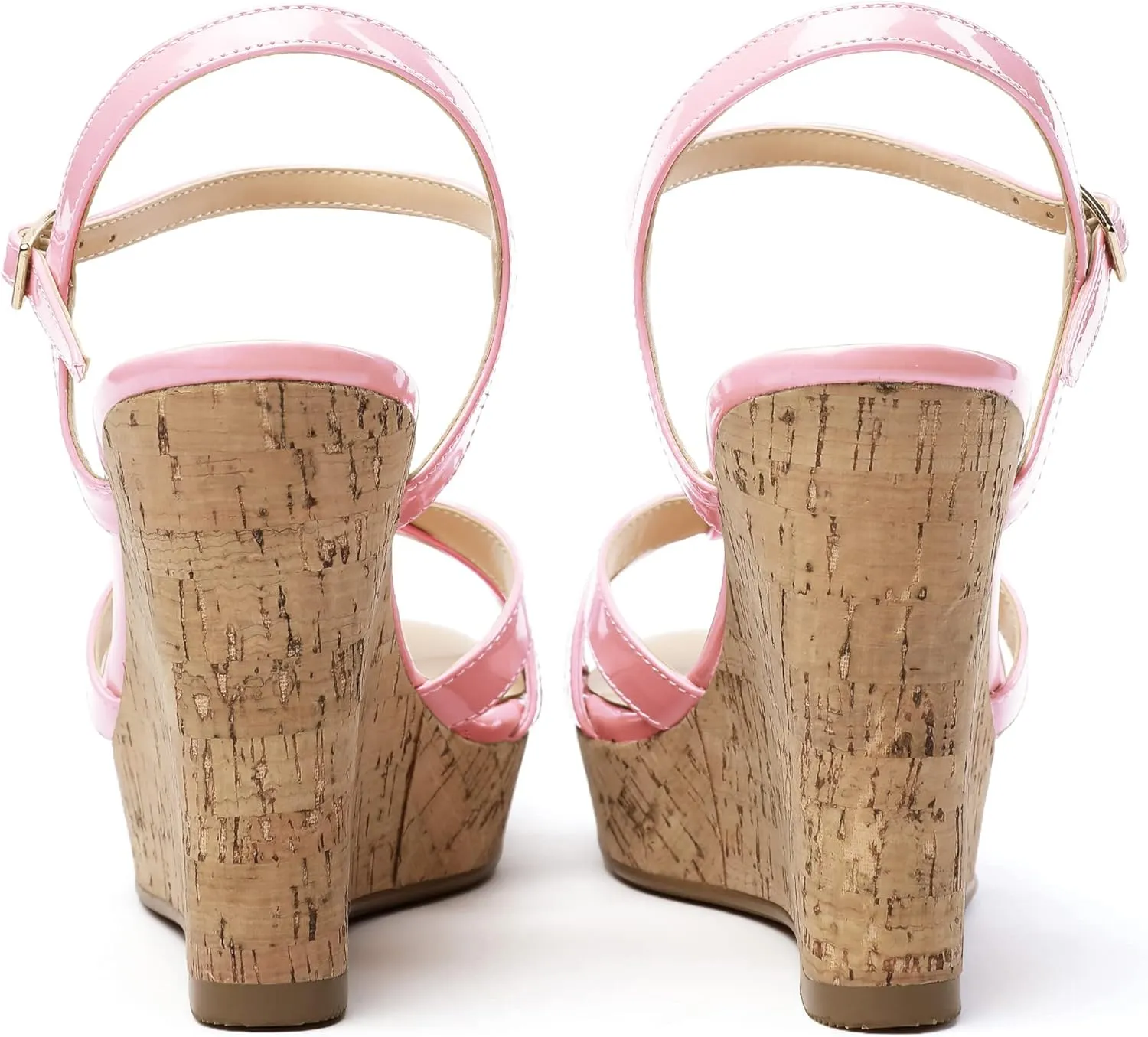 Soireelady Women's Platform Sandals Wooden Wedges Heel 4Inch Open Toe Bow Tie Summer Dress Shoes for Women