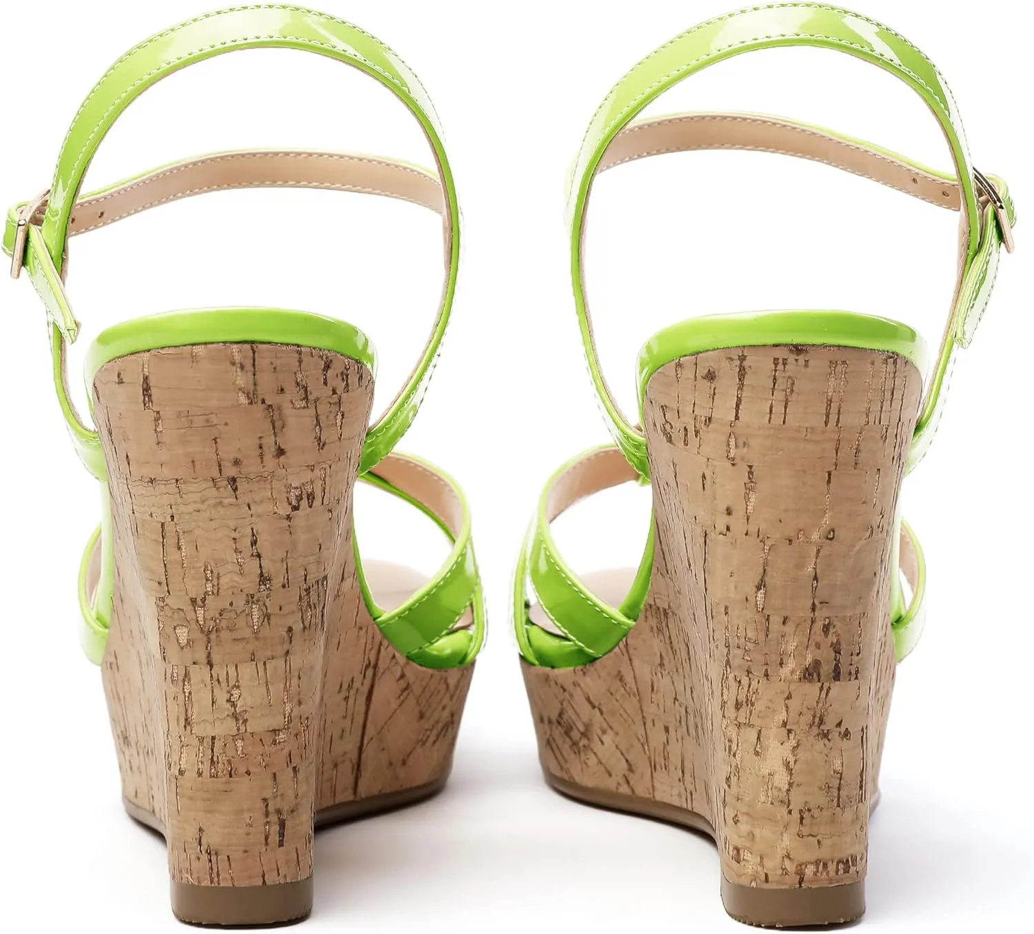 Soireelady Women's Platform Sandals Wooden Wedges Heel 4Inch Open Toe Bow Tie Summer Dress Shoes for Women