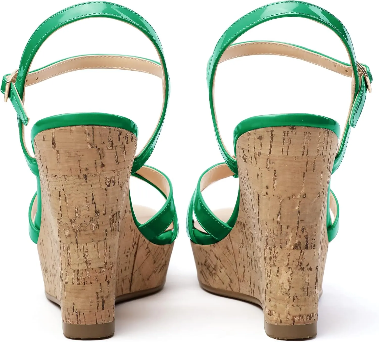 Soireelady Women's Platform Sandals Wooden Wedges Heel 4Inch Open Toe Bow Tie Summer Dress Shoes for Women