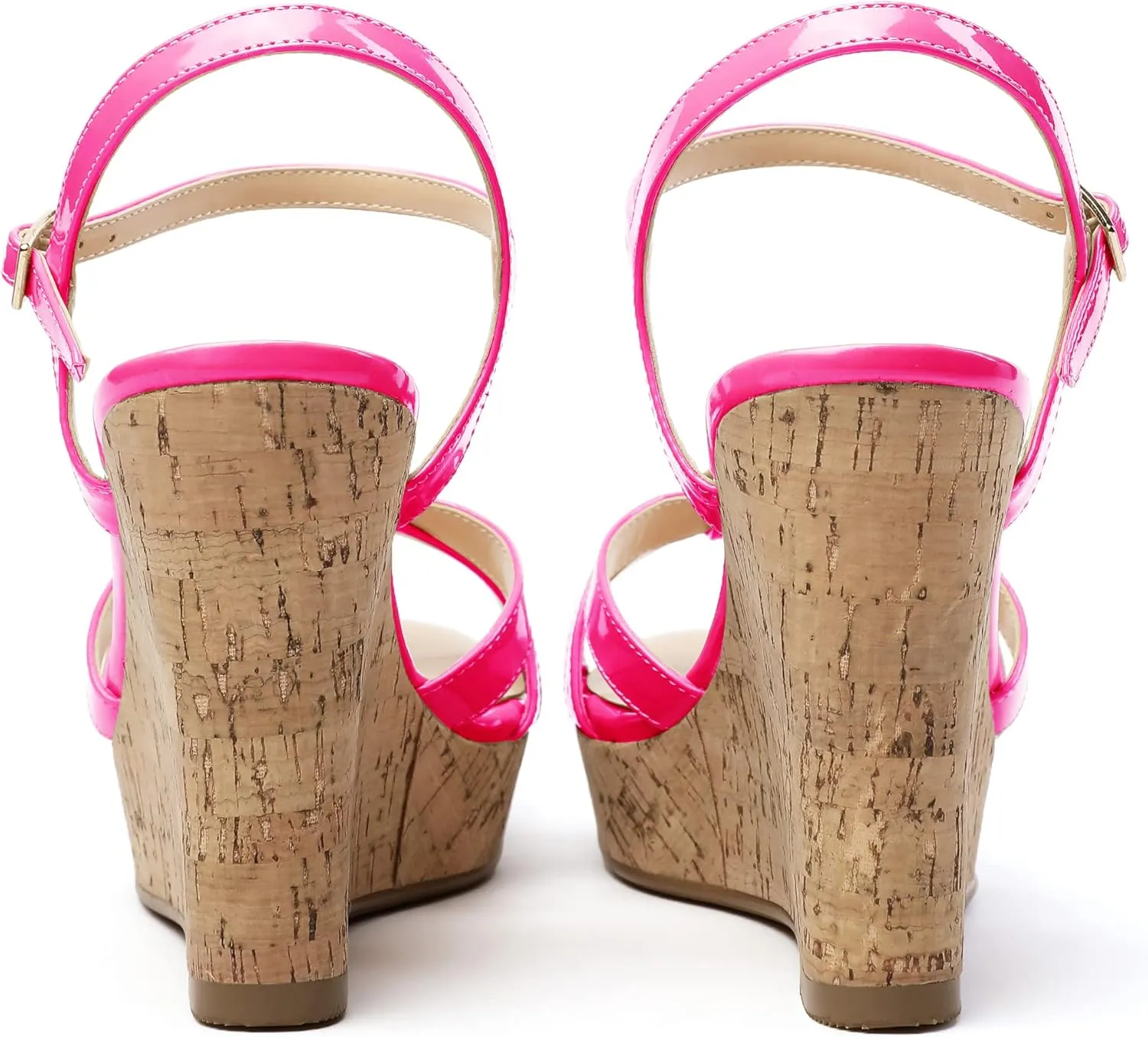 Soireelady Women's Platform Sandals Wooden Wedges Heel 4Inch Open Toe Bow Tie Summer Dress Shoes for Women