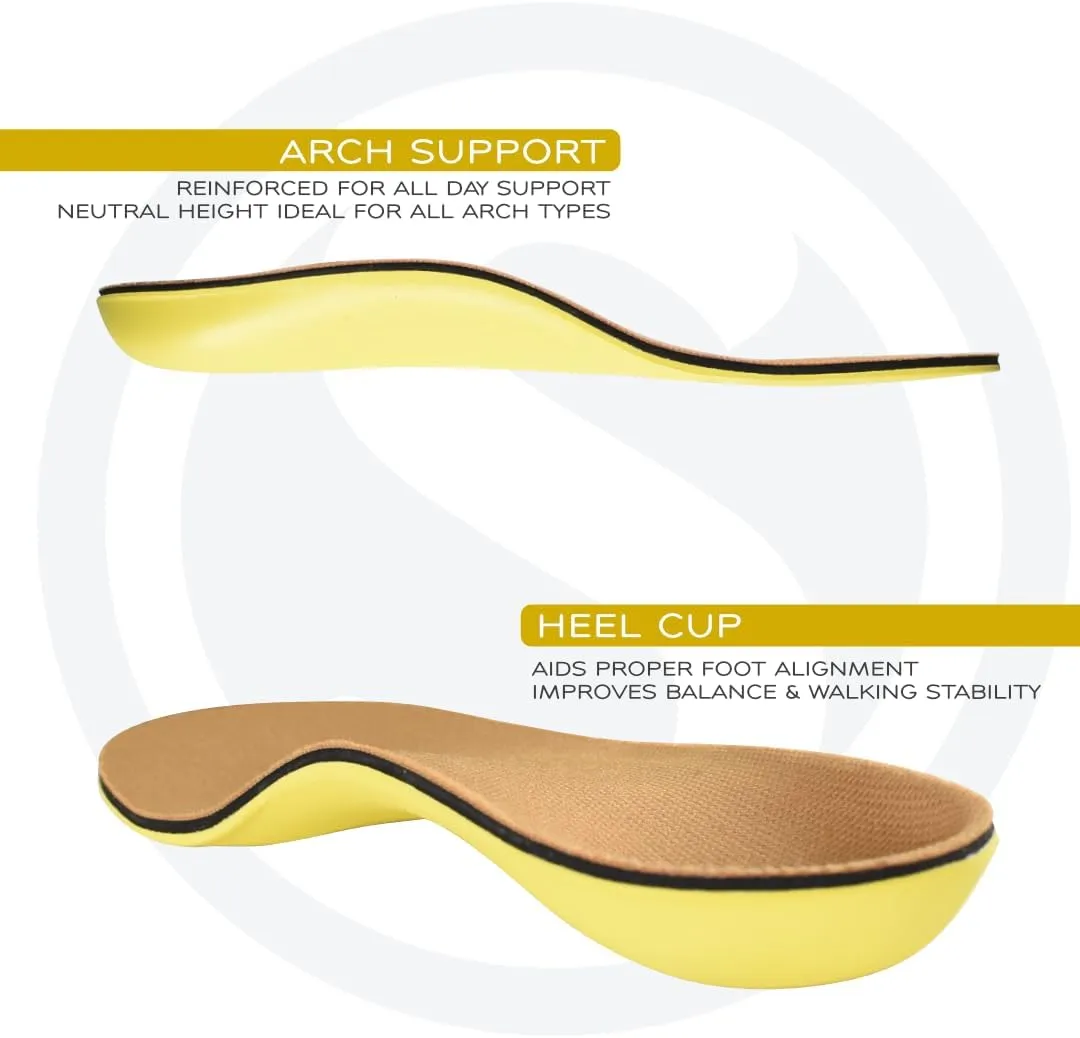 SoleAid I Performance Insole, Neutral Height Semi-Flex Arch Support Orthotic for Plantar Fasciitis Relief, Shock Absorbing, Anti-Fatigue, All Day Comfort Shoe Insert (Women 10-10.5 / Men 8-8.5)