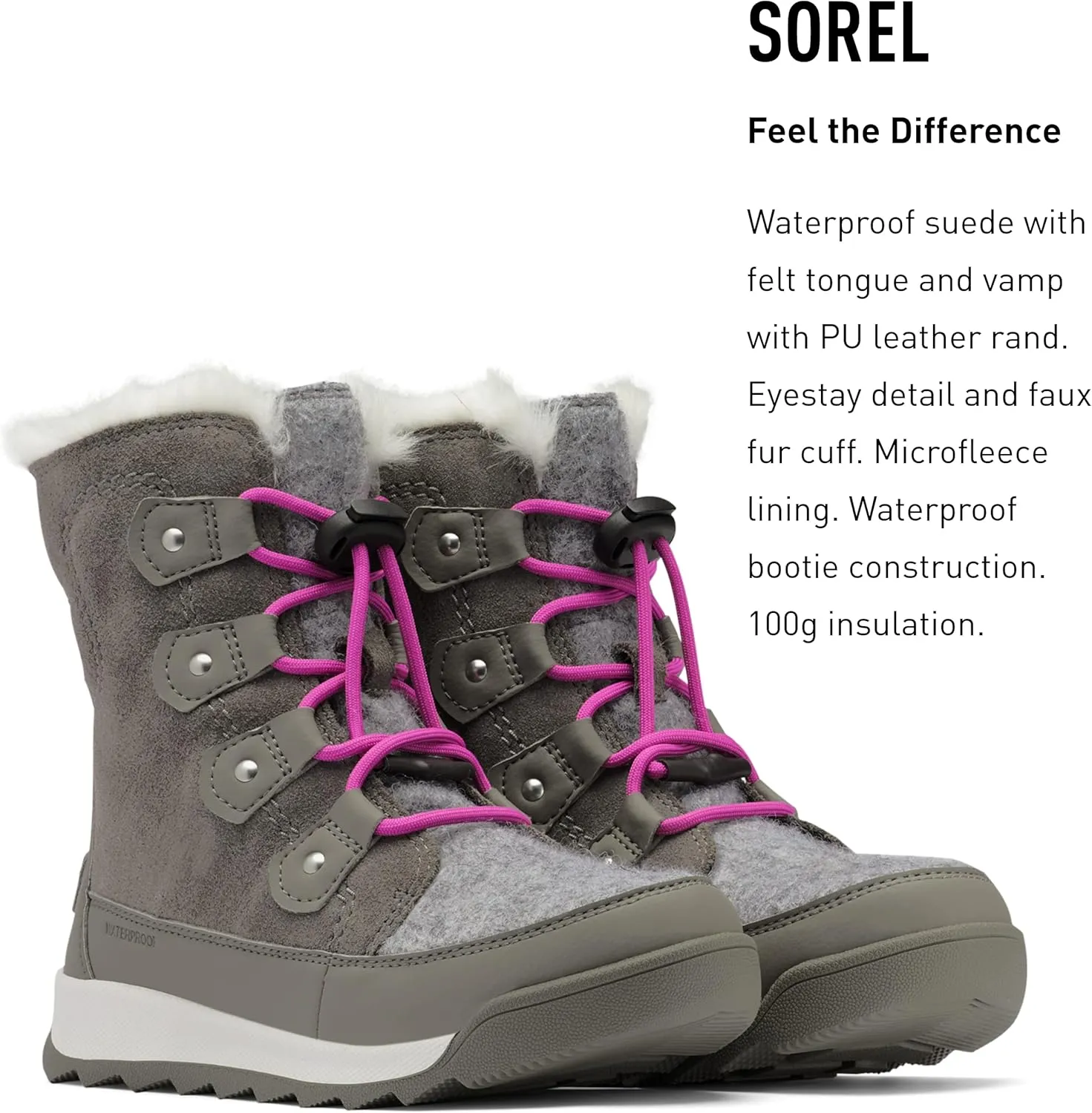 Sorel Young Whitney II Joan Lace Boot — Waterproof Winter Boots