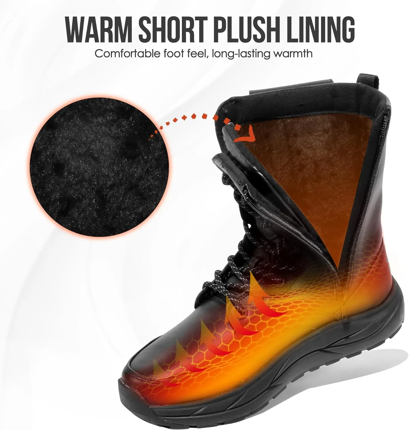 Soulsfeng Heated Boots for Men Women Futuraheat-X Winter Waterproof Warm Snow Boots Rechargeable Electric Heating Boots Foot Warmers