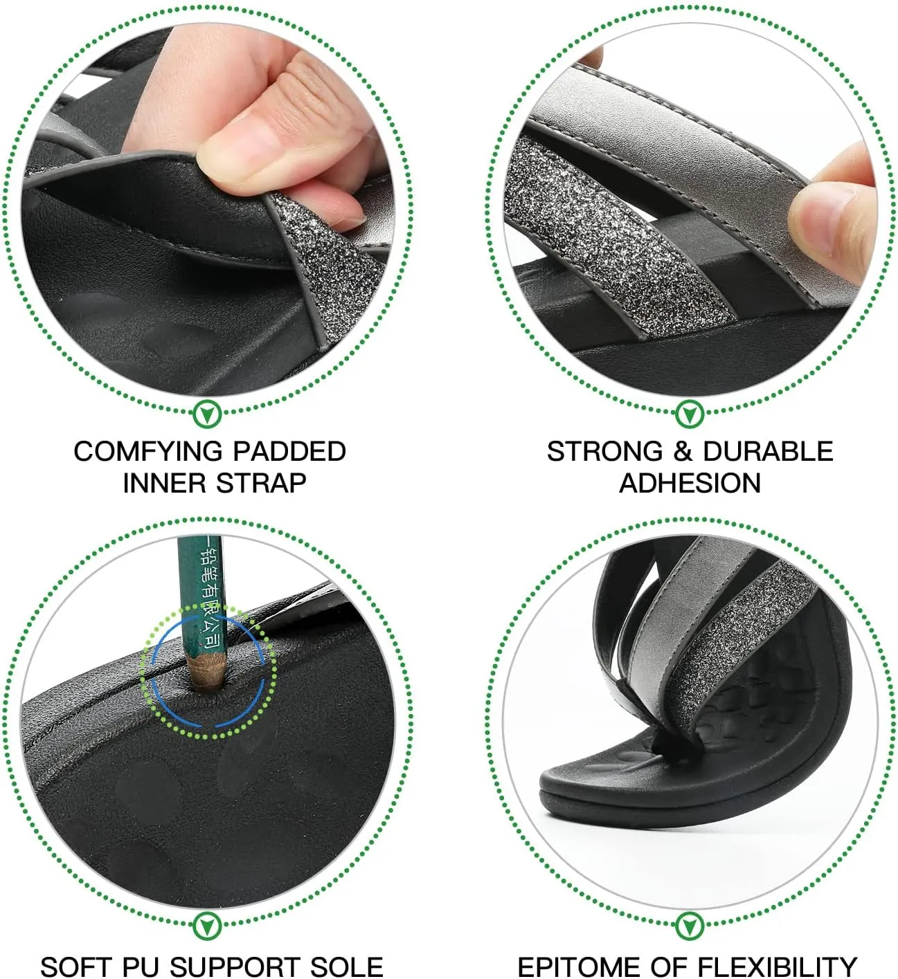 Sounity Soft Arch Support Comfortable Sandals for Womens, Best Summer Dress Flip Flops with Cushion Memory Foam, Outdoor Walking Slippers for Plantar Fasciitis…