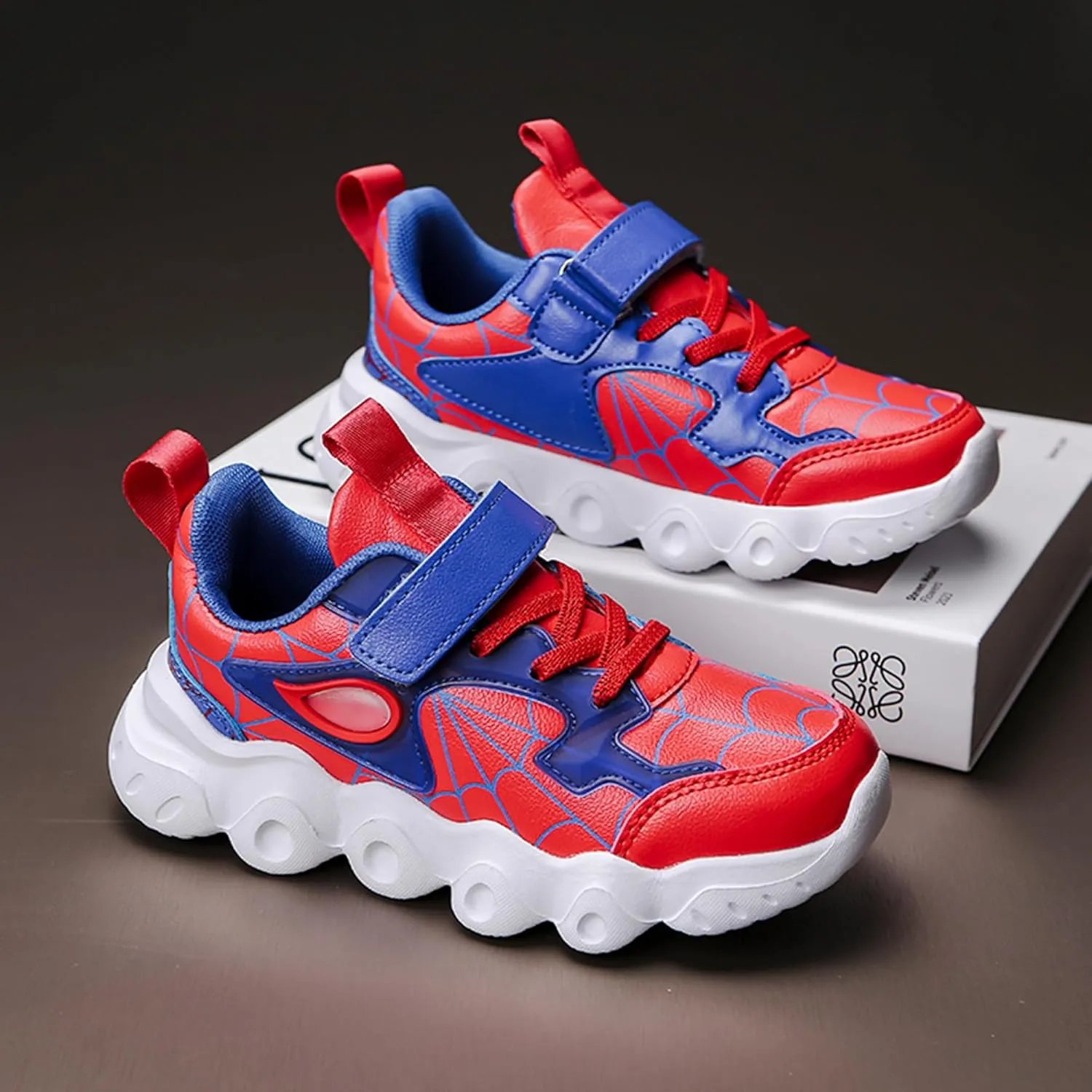Spider Kid Sneakers Athletic Running Lightweight Stylish Shoes for Boys Girls Halloween Christmas New Year Party