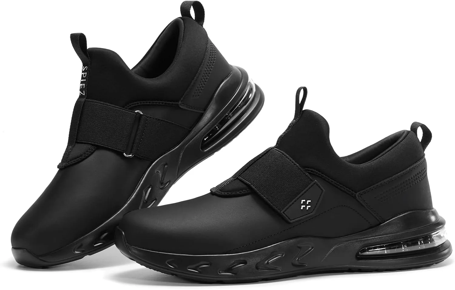 SPlEZ Waterproof Work Shoes for Men & Women, Non-Slip, Oil-Resistant Slip-On Chef Sneakers for Kitchen & Food Service, Black (4.5-13.5)