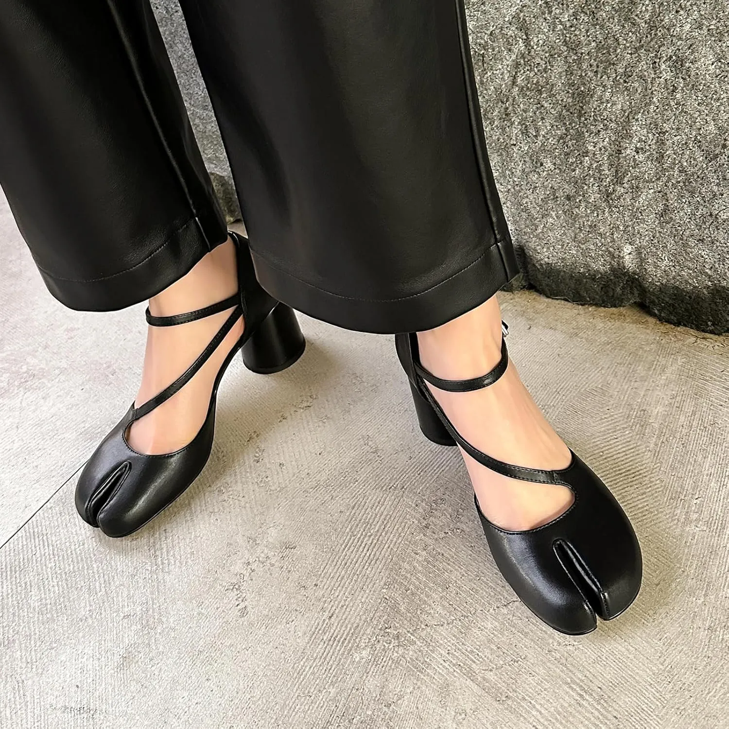 Spring Summer chunky heel Sandals Round toe Belt buckle strap Super high heel Split Toe Genuine leather Silver Sandals