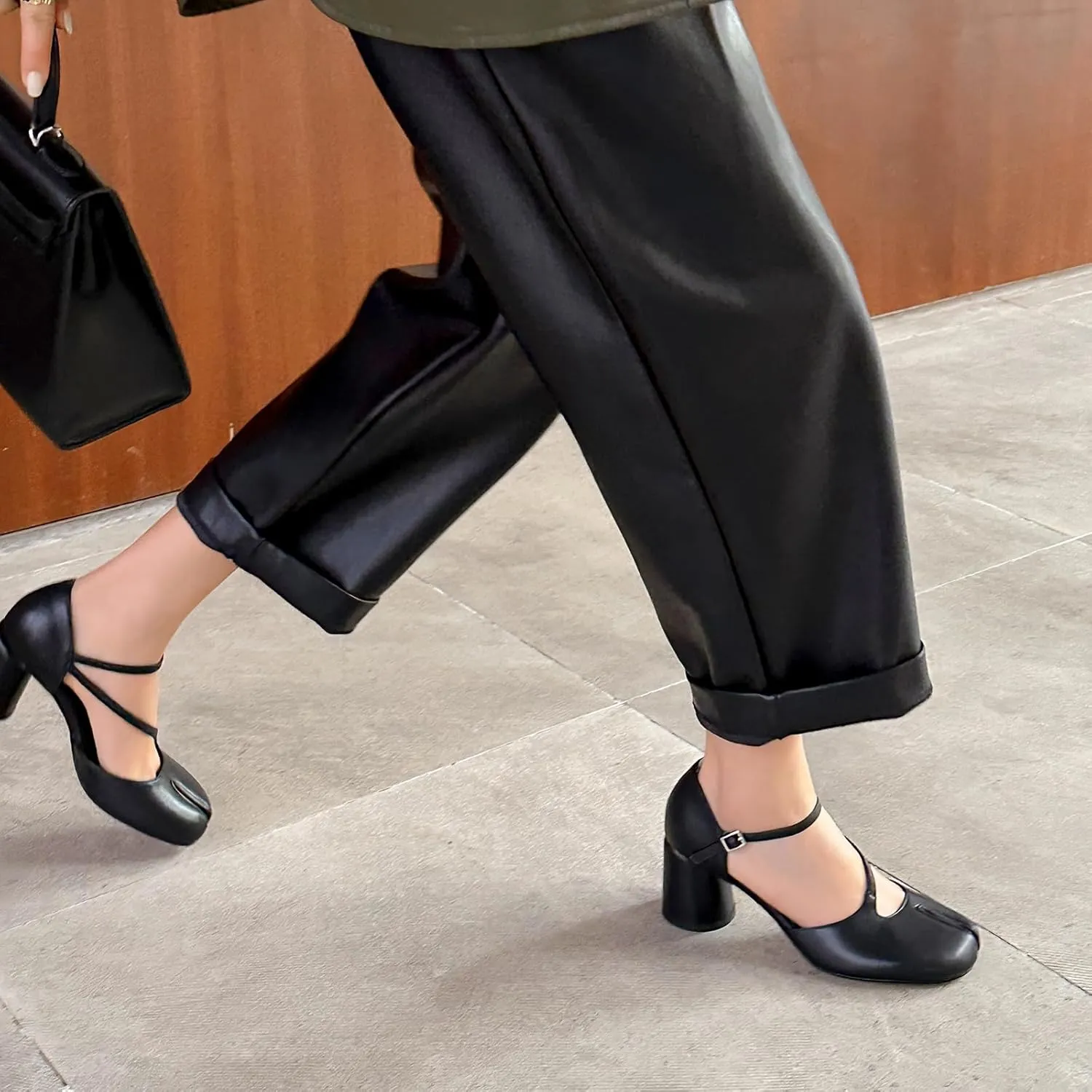 Spring Summer chunky heel Sandals Round toe Belt buckle strap Super high heel Split Toe Genuine leather Silver Sandals