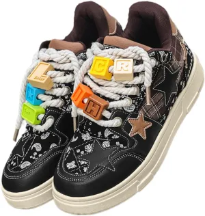 Star Cute Sneakers for Women Stylish Chunky Sole Trainers All-Season Comfortable Shoes in Multiple Colors