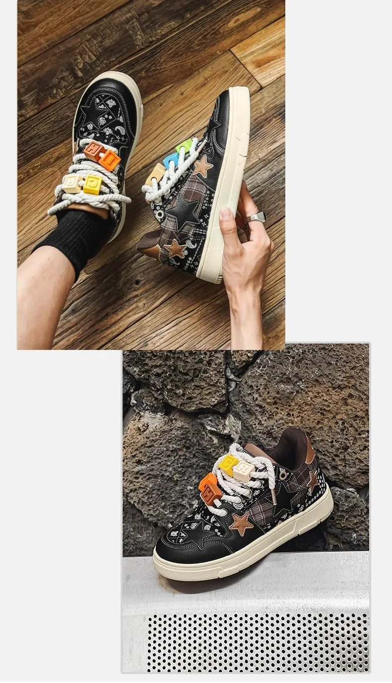 Star Cute Sneakers for Women Stylish Chunky Sole Trainers All-Season Comfortable Shoes in Multiple Colors
