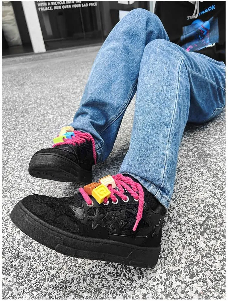 Star Cute Sneakers for Women Stylish Chunky Sole Trainers All-Season Comfortable Shoes in Multiple Colors