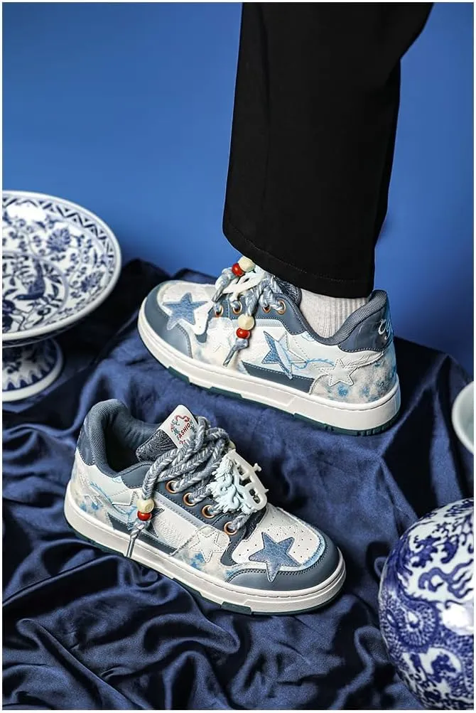 Star Cute Sneakers for Women Stylish Chunky Sole Trainers All-Season Comfortable Shoes in Multiple Colors