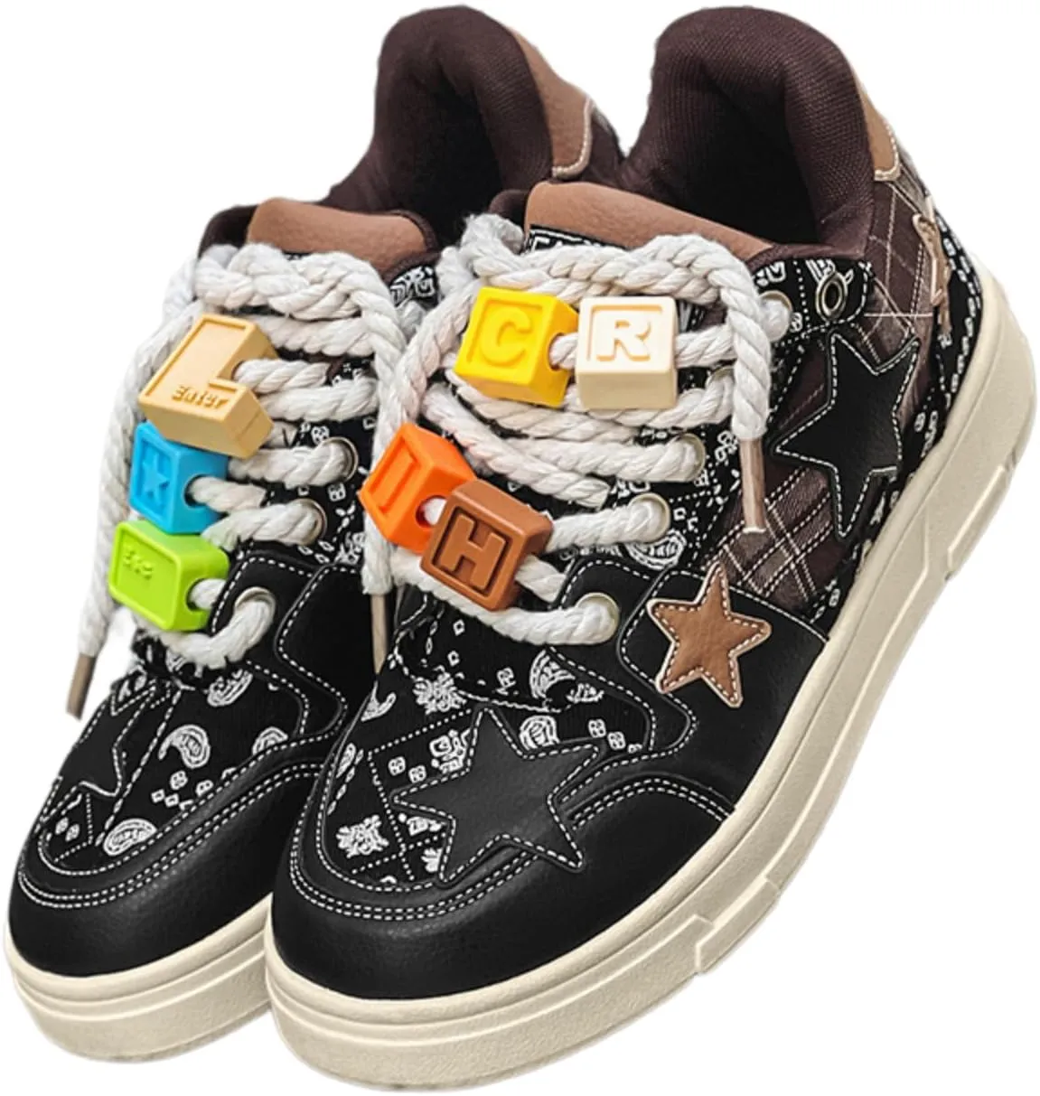 Star Cute Sneakers for Women Stylish Chunky Sole Trainers All-Season Comfortable Shoes in Multiple Colors