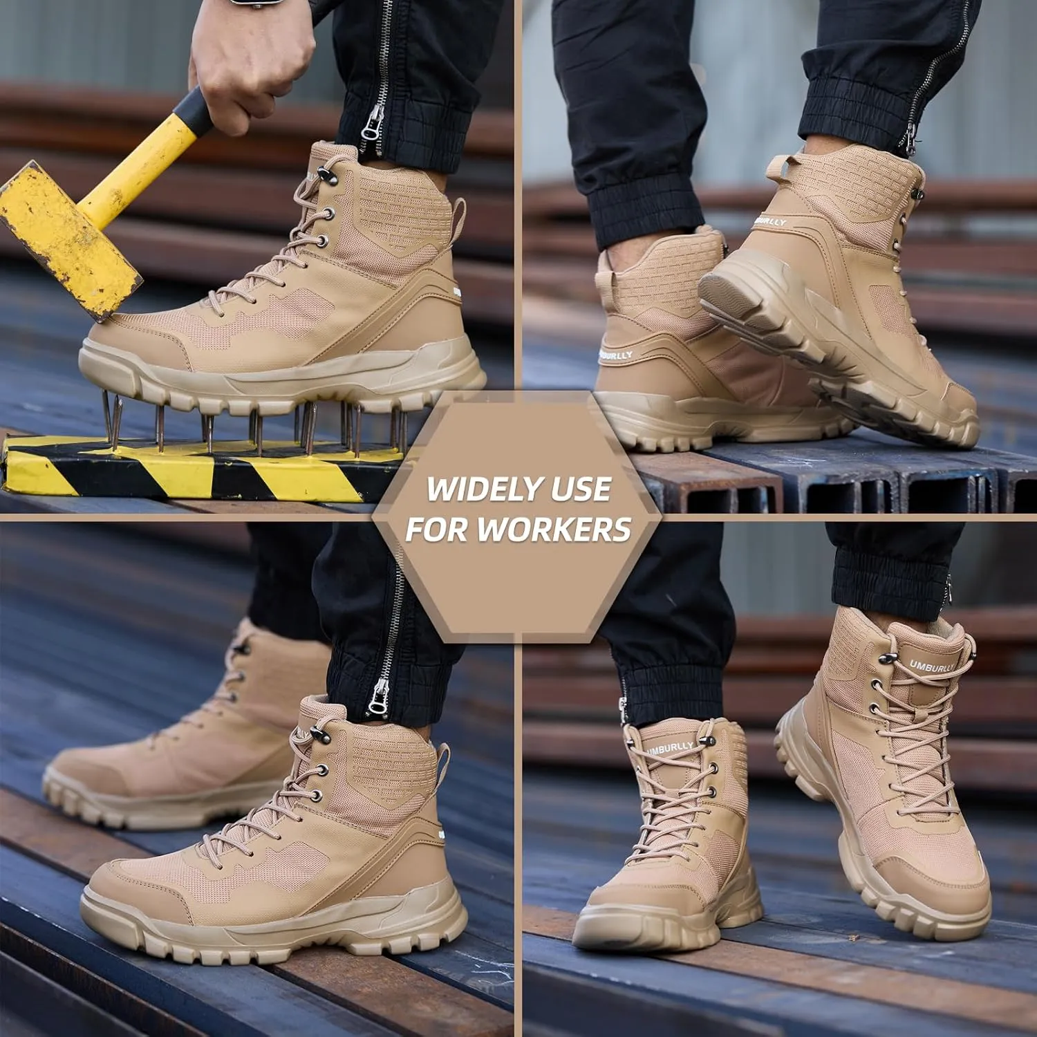 Steel Toe Shoes for Men Women Composite Toe Work Sneakers Indestructible Safety Tennis Shoes Lightweight Breathable Construction Sneakers Puncture Proof Air Cushion Ergonomic Design