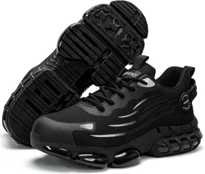Steel Toe Shoes for Men Women Composite Toe Work Sneakers Indestructible Safety Tennis Shoes Lightweight Breathable Construction Sneakers Puncture Proof Air Cushion Ergonomic Design