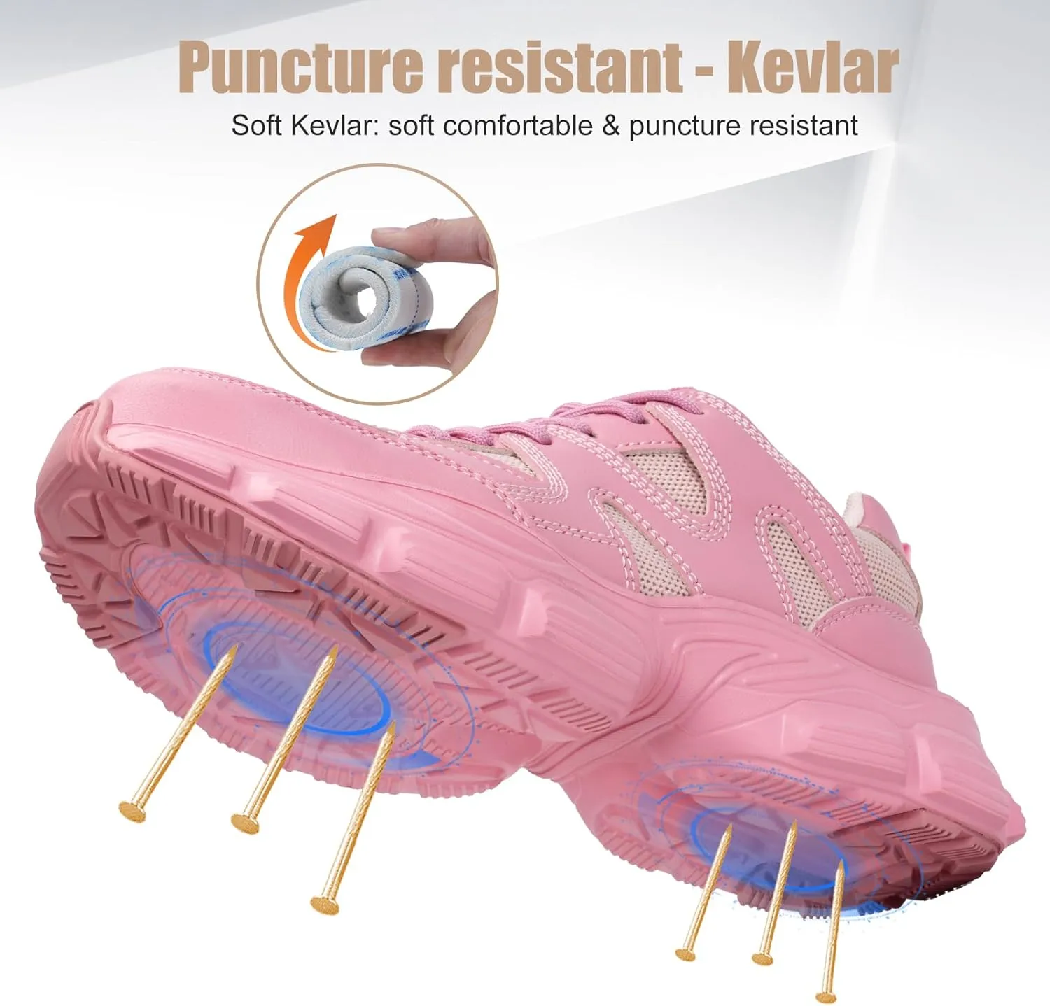 Steel Toe Shoes for Women Men Wide Non Slip Composite Work Sneakers Indestructible Comfortable Safety Tennis Shoes Lightweight Breathable Construction Sneakers Puncture Proof Ergonomic Design