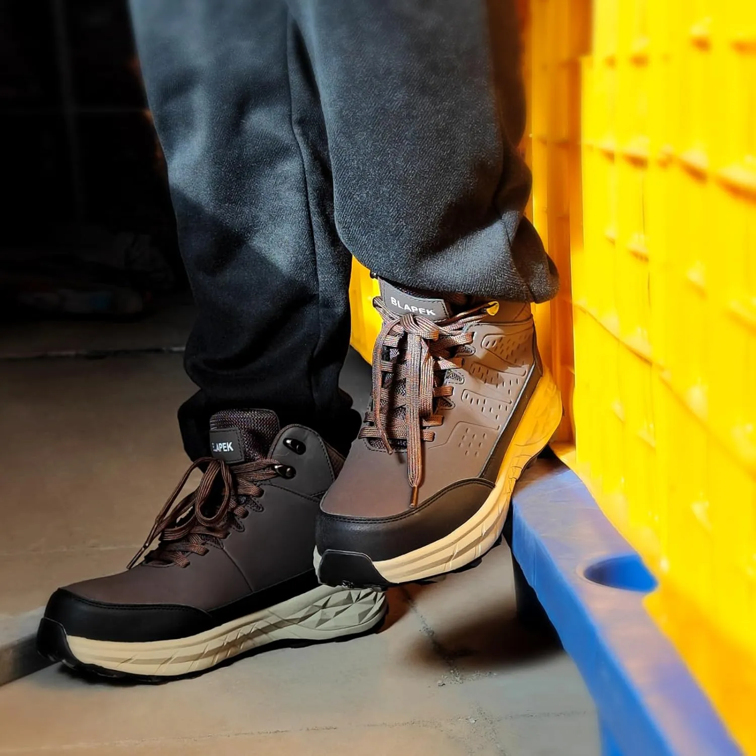 Steel Toe Work Boots for Men Non Slip Puncture Proof Safety Work Shoes for Men with Indestructible Construction Comfortable Perfect for Outdoor Work, Hiking, Construction