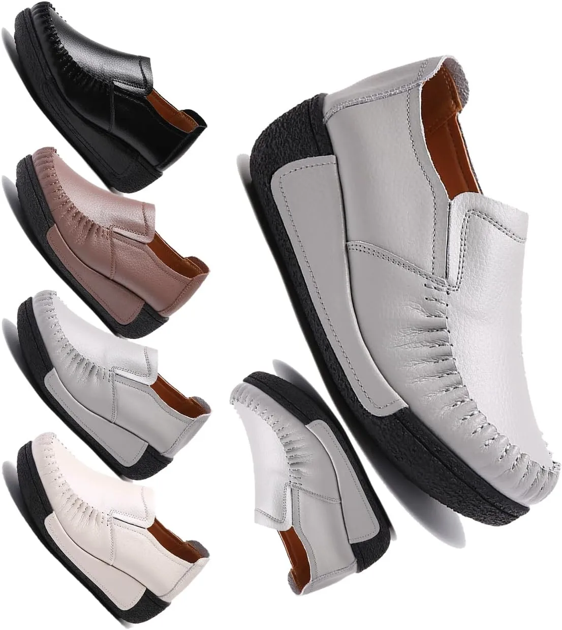Stylish Women's Slip-On Loafers, Lightweight & Comfy for Work and Play, Featuring Arch Support for, Perfect for Office or Casual Outings