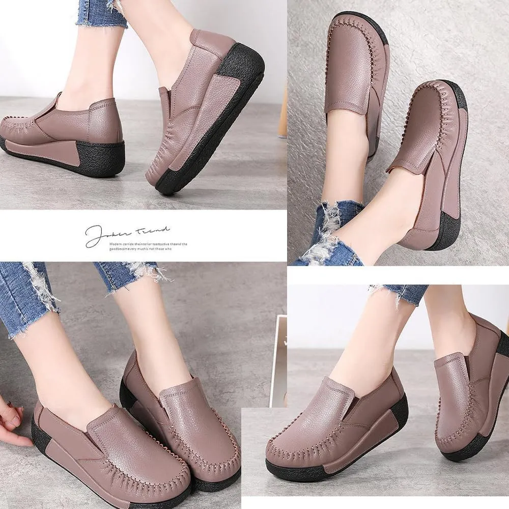 Stylish Women's Slip-On Loafers, Lightweight & Comfy for Work and Play, Featuring Arch Support for, Perfect for Office or Casual Outings