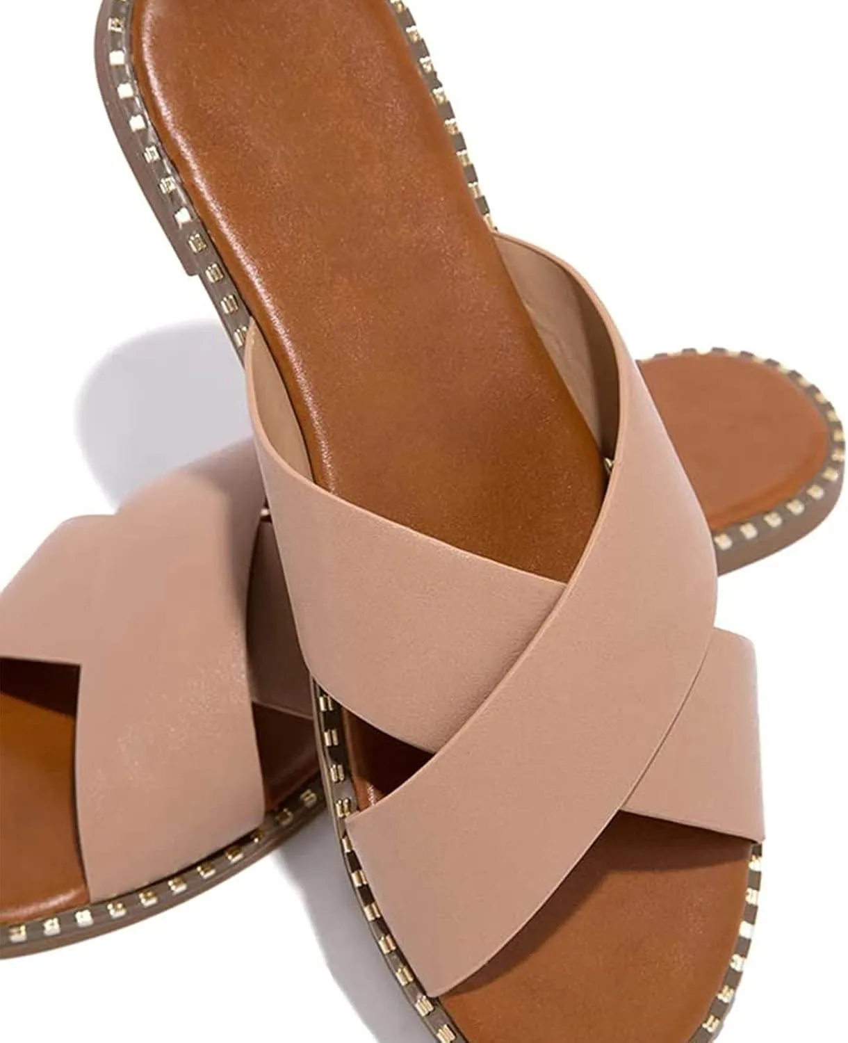 Summer Slippers for Women Trendy Casual Slip On Open Toe Flip Flops Sandals Flat Comfort Beach Sandal