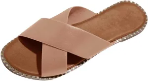 Summer Slippers for Women Trendy Casual Slip On Open Toe Flip Flops Sandals Flat Comfort Beach Sandal