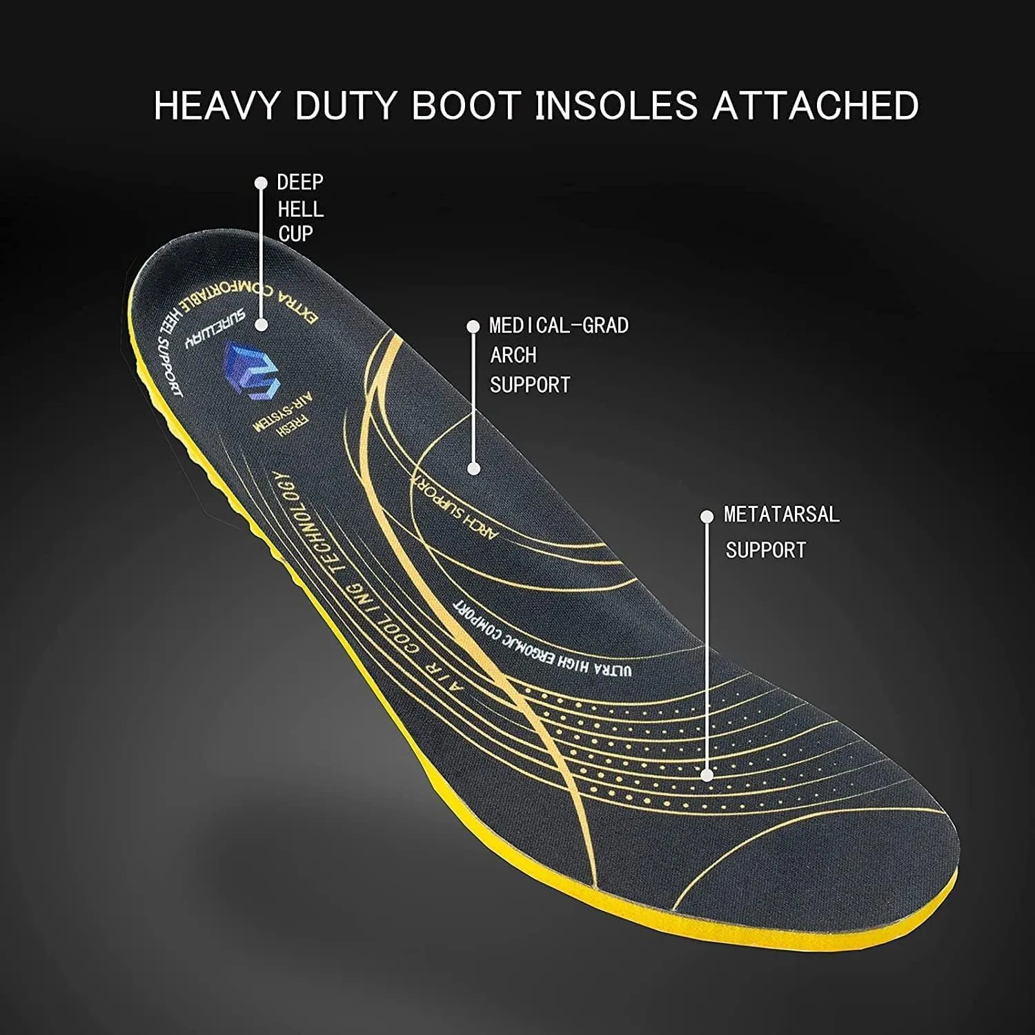 SUREWAY 6 in Mens Steel Toe Work Boots for Men-Full Grain Leather,Goodyear,Non-Slip EH Safety Industial Construction Wedge Moc Toe Work Boots/Shoes