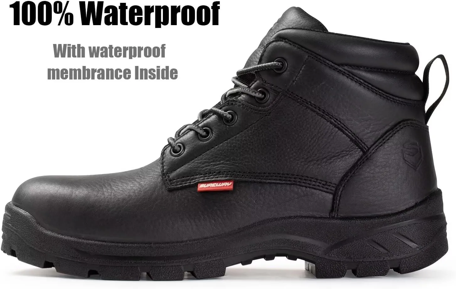 SUREWAY 6" Waterproof Work Boot for Men, Extremely Comfortable Insole, Oil/Slip Resistant, Thicker Leather, Work Boots/Shoes for Men, EH Safety Industrial & Construction Work Boots