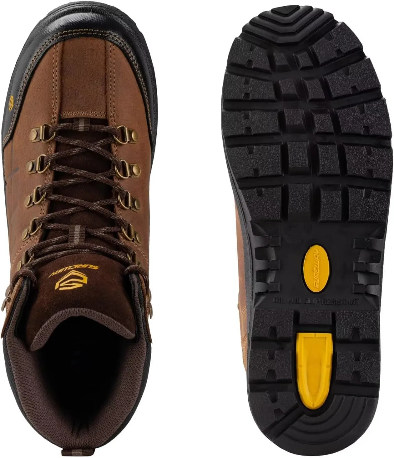 SUREWAY 6" Waterproof Work Boot for Men, Extremely Comfortable Insole, Oil/Slip Resistant, Thicker Leather, Work Boots/Shoes for Men, EH Safety Industrial & Construction Work Boots