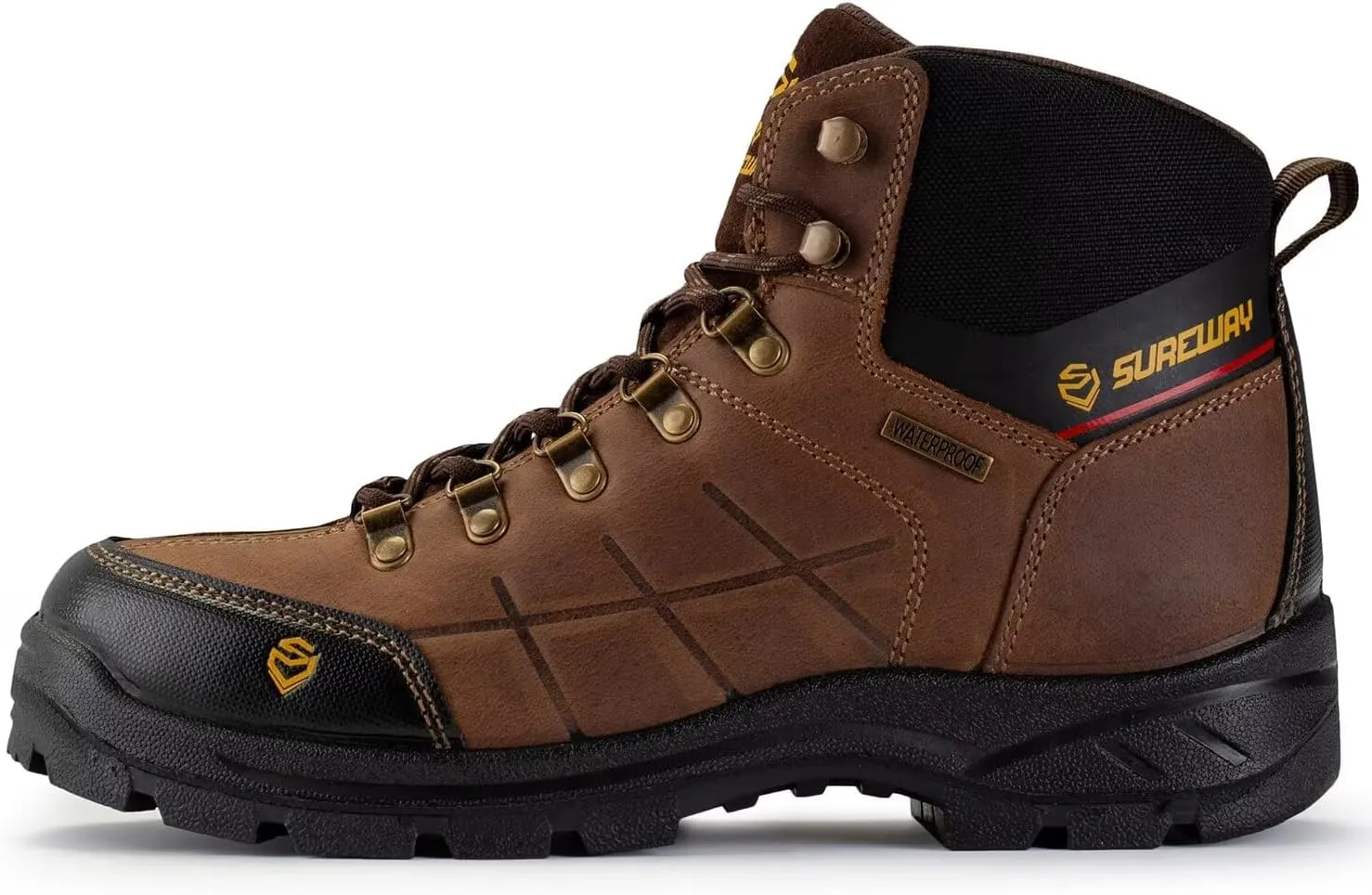 SUREWAY 6" Waterproof Work Boot for Men, Extremely Comfortable Insole, Oil/Slip Resistant, Thicker Leather, Work Boots/Shoes for Men, EH Safety Industrial & Construction Work Boots