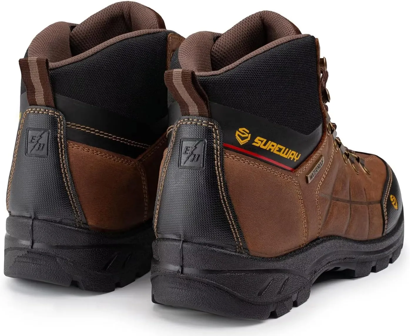 SUREWAY 6" Waterproof Work Boot for Men, Extremely Comfortable Insole, Oil/Slip Resistant, Thicker Leather, Work Boots/Shoes for Men, EH Safety Industrial & Construction Work Boots