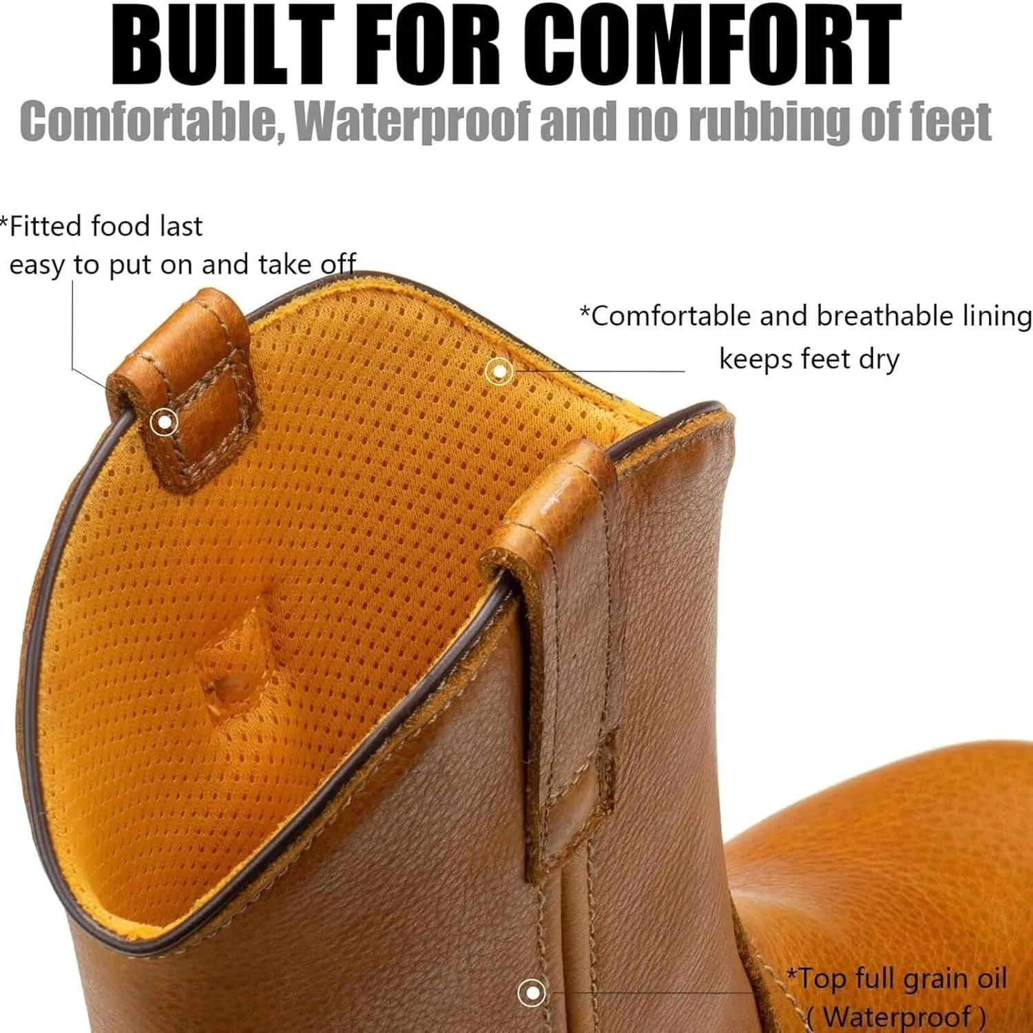SUREWAY Mens 10 in Soft/Steel Toe Waterproof Wellington Boot,Heavy Duty Pull On Work Boots for Men,Full Grain Leather,Goodyear Welted,Superior Slip Resistant