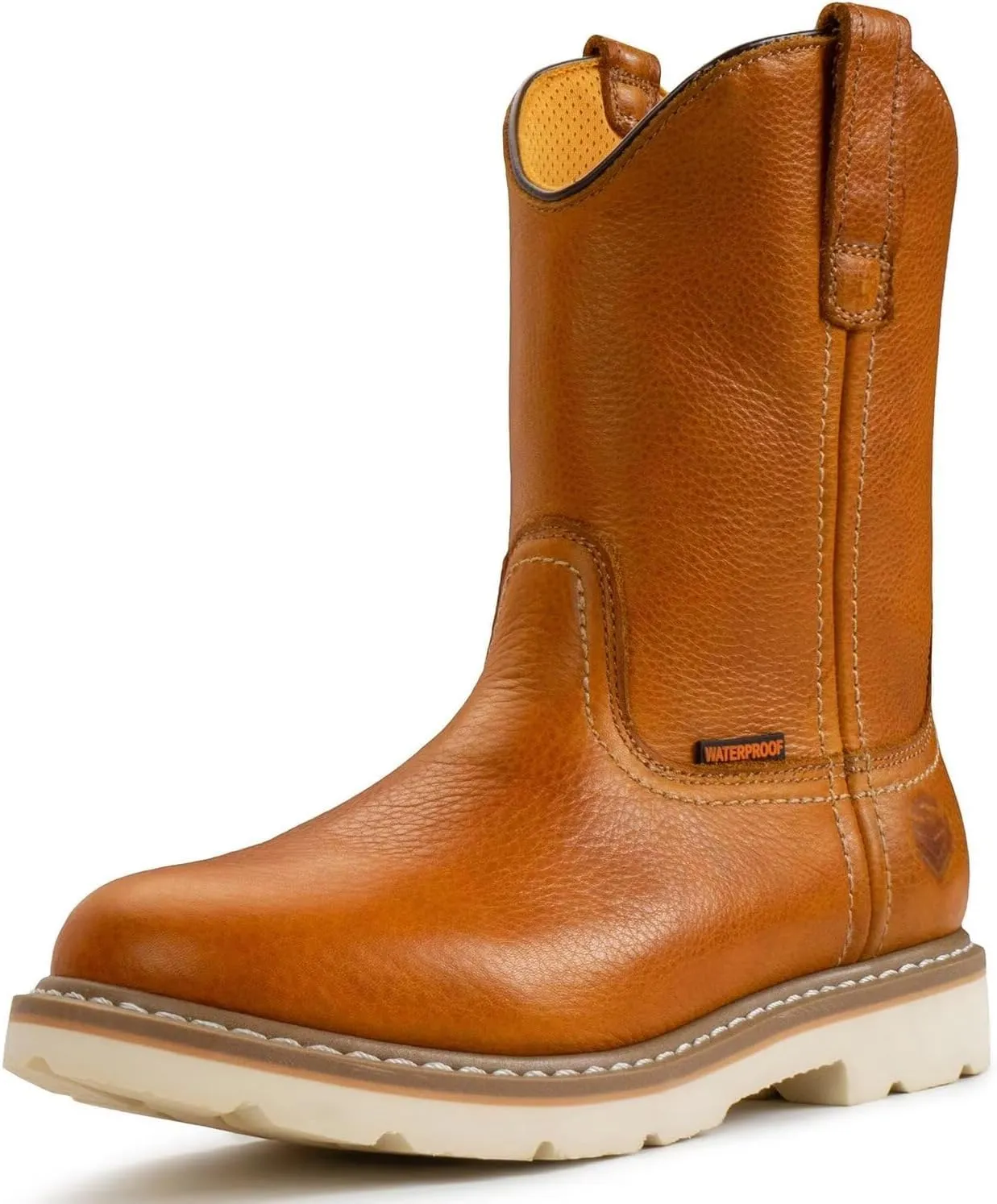 SUREWAY Mens 10 in Soft/Steel Toe Waterproof Wellington Boot,Heavy Duty Pull On Work Boots for Men,Full Grain Leather,Goodyear Welted,Superior Slip Resistant