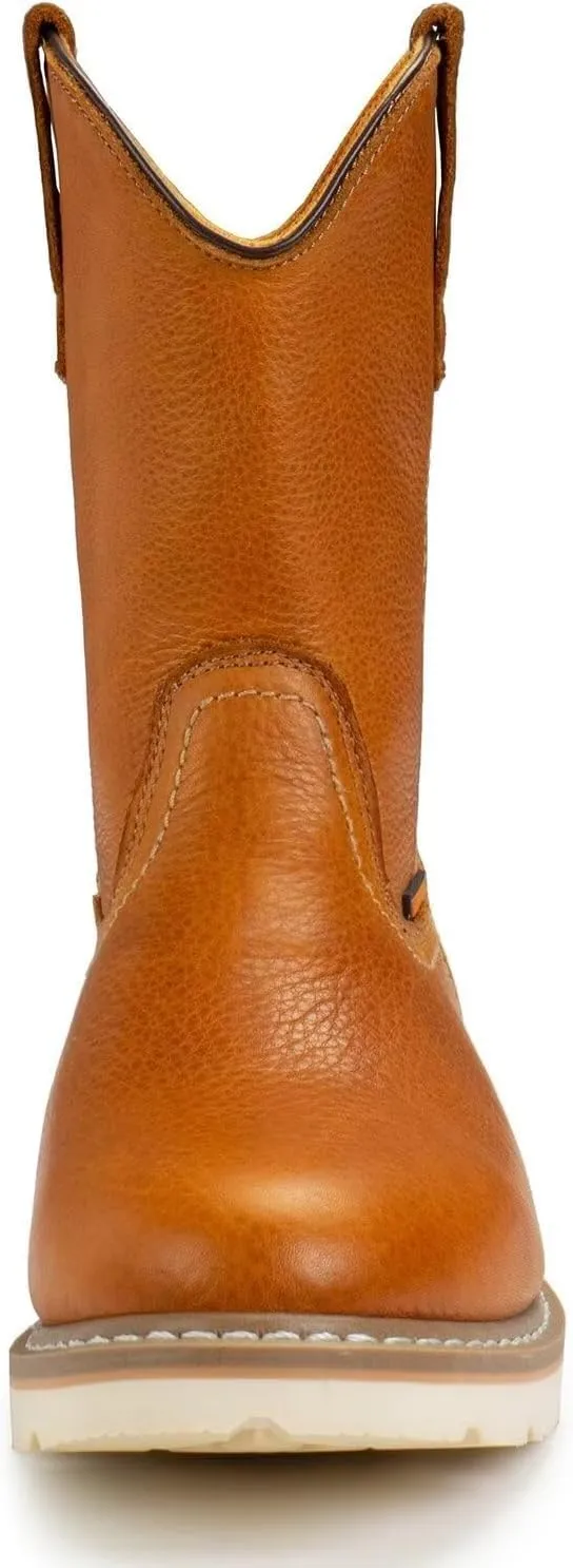 SUREWAY Mens 10 in Soft/Steel Toe Waterproof Wellington Boot,Heavy Duty Pull On Work Boots for Men,Full Grain Leather,Goodyear Welted,Superior Slip Resistant
