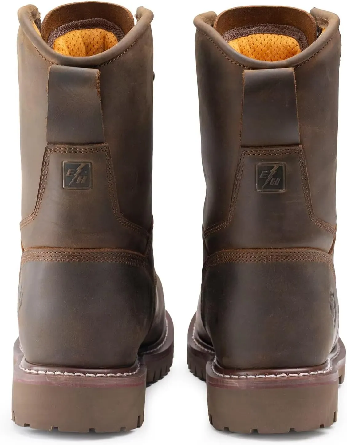 SUREWAY Men's 8" Waterproof Steel-Toe Logger Work Boot,Superior Oil/Slip Resistant,Thicker Full Grain Leather,Wedge Rubber Sole,EH Rated