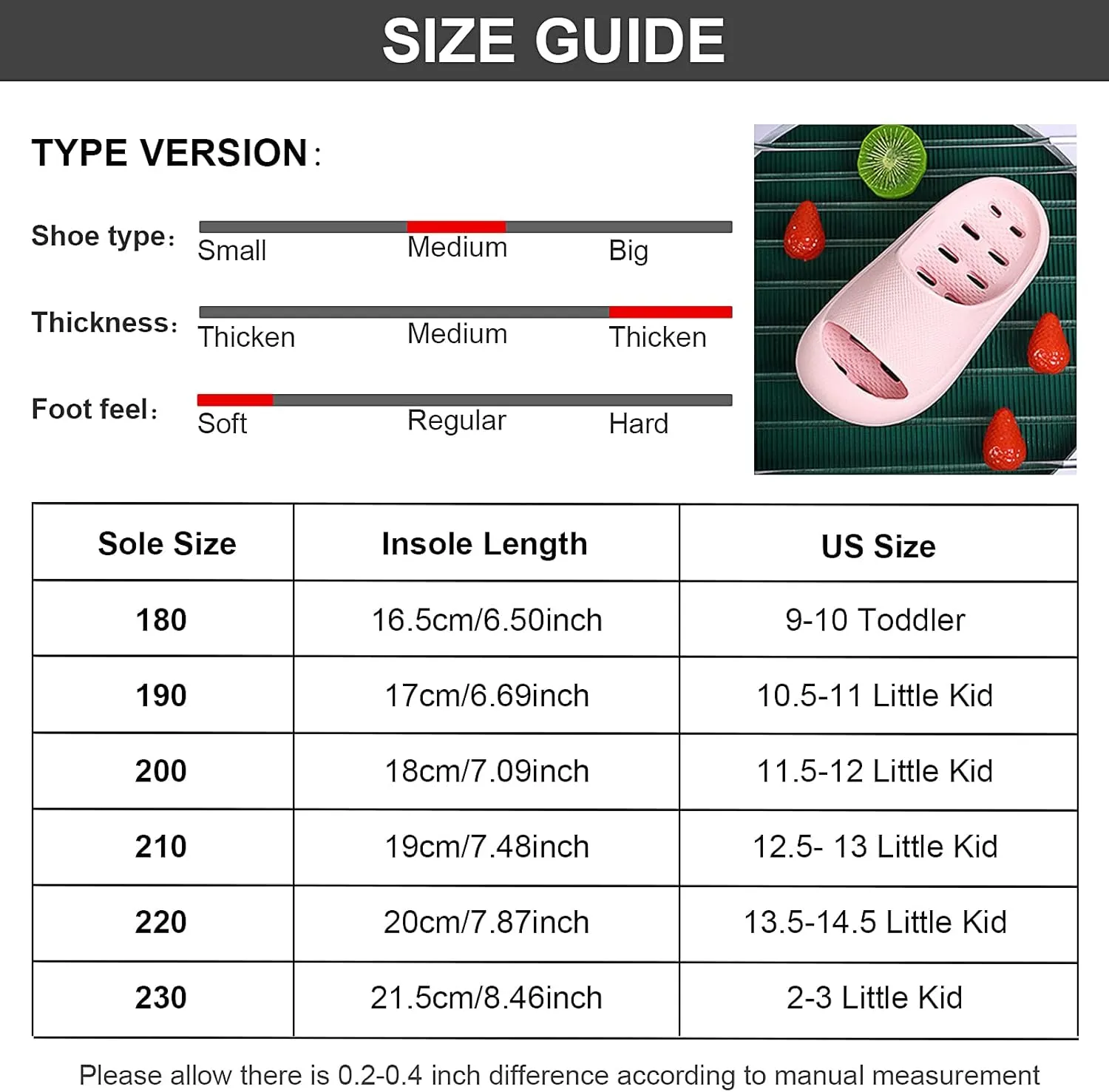 techcity Boys Girls Slide Sandals Soft Cushioned Thick Sole Non-slip Summer Slippers Quick Drying Bathroom Shower Pool Beach Sandals for Toddler Little Kids