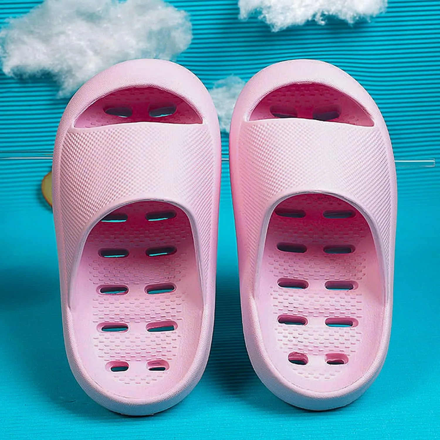 techcity Boys Girls Slide Sandals Soft Cushioned Thick Sole Non-slip Summer Slippers Quick Drying Bathroom Shower Pool Beach Sandals for Toddler Little Kids