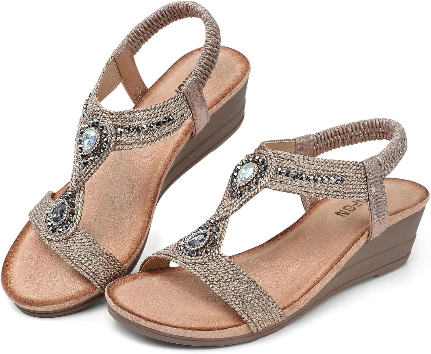 TEMOFON Womens Sandals Wedge Low: Wedge Sandal Women Dressy Summer