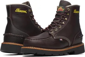 Thorogood 1957 Flyway 6” Waterproof Moc Toe Hunting Boots for Men - Premium Full-Grain Leather with Slip-Resistant Heel Outsole and Shock-Absorbing Footbed