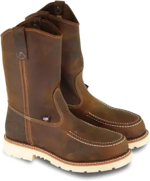 Thorogood American Heritage 11” Steel Toe Wellington Boots for Men - Premium Full-Grain Leather with Slip-Resistant Heel Outsole and Comfort Insole; EH Rated