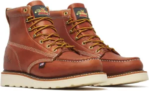 Thorogood American Heritage 6” Moc Toe Work Boots for Men - Soft Toe, Premium Full-Grain Leather with Slip-Resistant Wedge Outsole and Comfort Insole; EH Rated