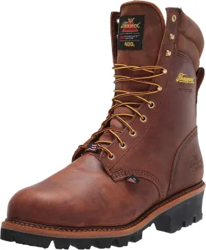 Thorogood Logger Series 9” Waterproof Insulated Steel Toe Work Boots for Men - Premium Leather with 400g Thinsulate and Vibram Slip-Resistant Heel Outsole