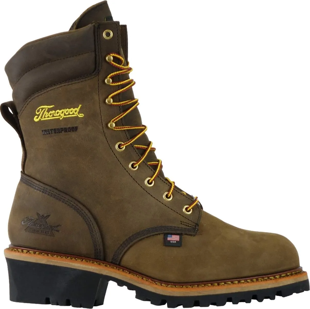 Thorogood V-Series 6” Waterproof Composite Toe Work Boots for Men - Premium Leather with Goodyear Storm Welt, Comfort Insole, and Chevron Traction Outsole; ASTM Rated