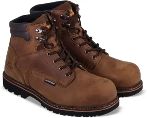 Thorogood V-Series 6” Waterproof Composite Toe Work Boots for Men - Premium Leather with Goodyear Storm Welt, Comfort Insole, and Chevron Traction Outsole; ASTM Rated