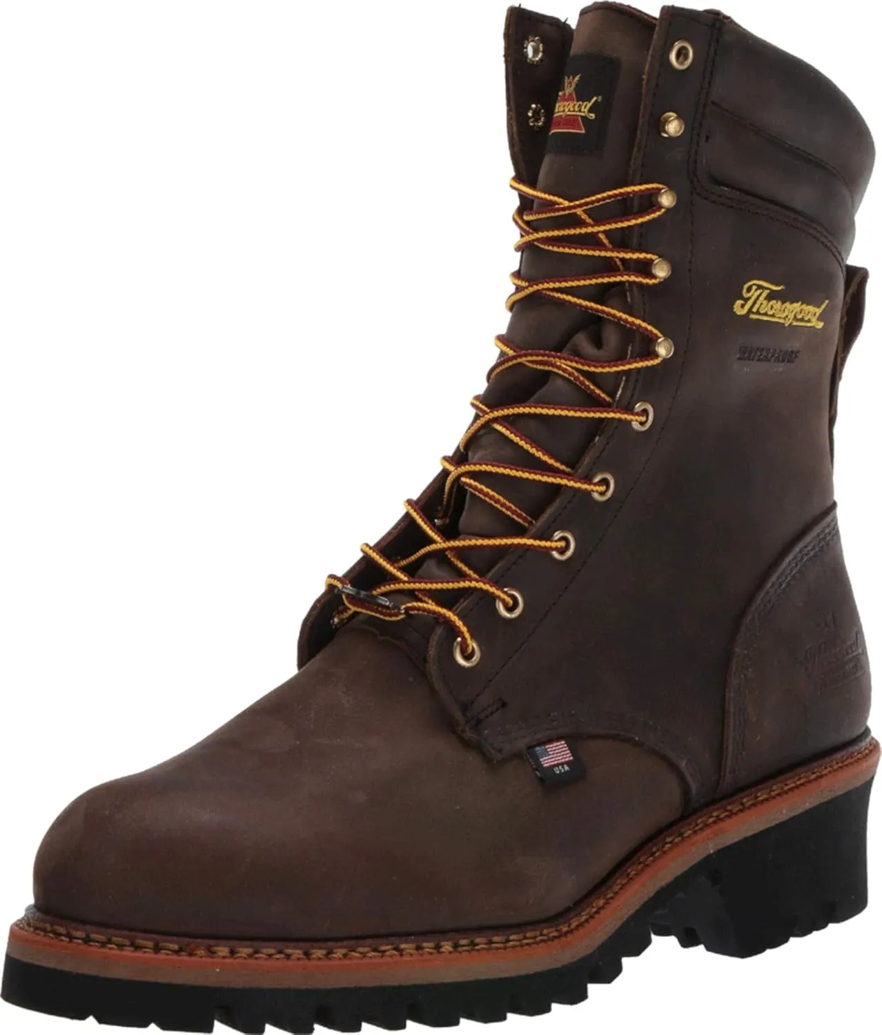 Thorogood V-Series 6” Waterproof Composite Toe Work Boots for Men - Premium Leather with Goodyear Storm Welt, Comfort Insole, and Chevron Traction Outsole; ASTM Rated