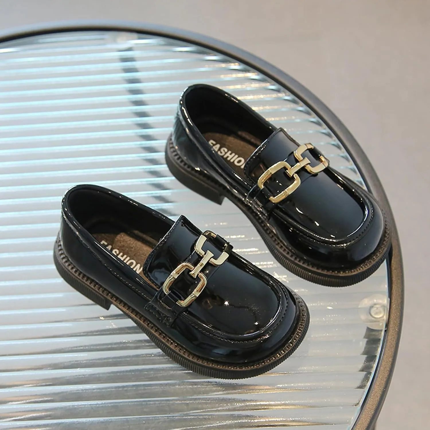Toddler Boys Girls Leather Loafers Dress Shoes Little Kid Oxford Flats Casual Moccasins Slip-On School Uniform Walking Boat Shoes