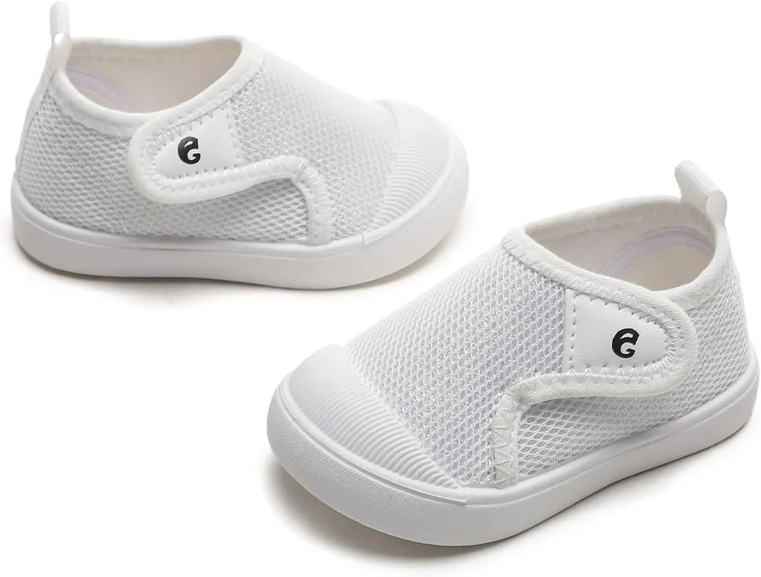 Toddler Girls Boys Shoes Kids Canvas Sneakers with Cartoon Print Adjustable Velcro Strap
