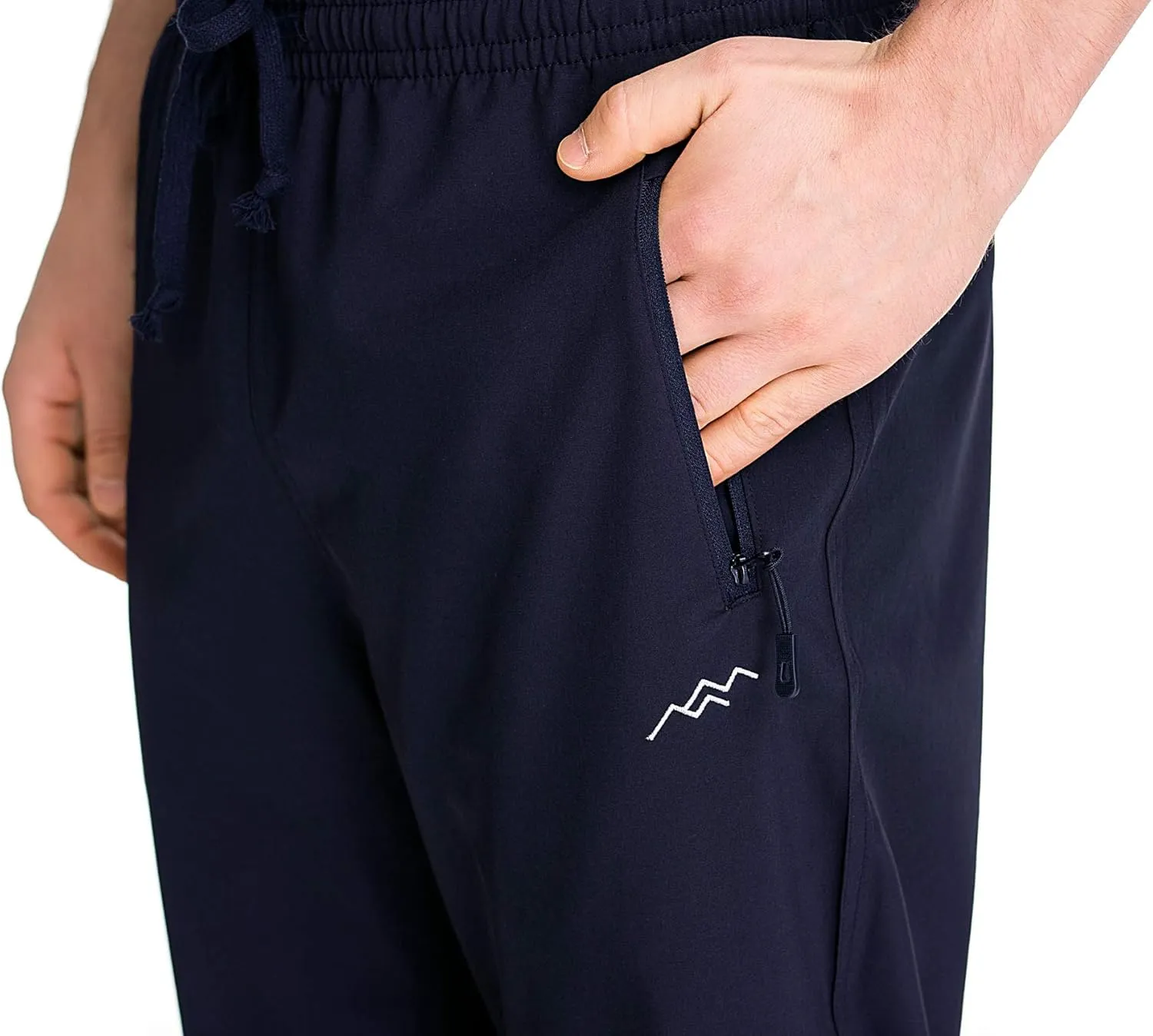 TRAILSIDE SUPPLY CO. Mens Lightweight Track Pants,Stretchy Pants with Zipper Pockets,Loose Fit